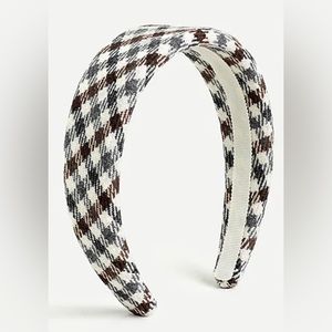 J. Crew Wide Wool Headband in Check Plaid